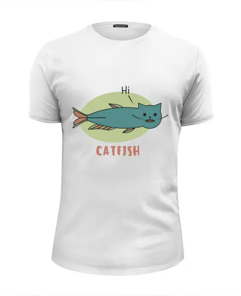 Заказать мужскую футболку в Москве. Футболка базовая Catfish (Сом) от chistopopitersky - готовые дизайны и нанесение принтов.