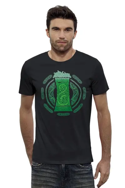 Заказать мужскую футболку в Москве. Футболка базовая Зелёный Эль от printik - готовые дизайны и нанесение принтов.