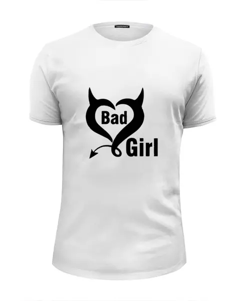 Заказать мужскую футболку в Москве. Футболка базовая Bad girl (Плохая девченка) от Easy-store - готовые дизайны и нанесение принтов.
