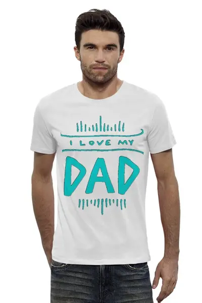 Заказать мужскую футболку в Москве. Футболка базовая Я люблю папу от Hop Shop - готовые дизайны и нанесение принтов.