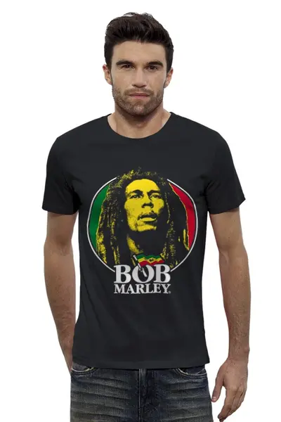 Заказать мужскую футболку в Москве. Футболка базовая Bob Marley от inPrintio - готовые дизайны и нанесение принтов.