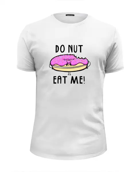 Заказать мужскую футболку в Москве. Футболка базовая Do nut eat me! (Не ешь меня) от coolmag - готовые дизайны и нанесение принтов.