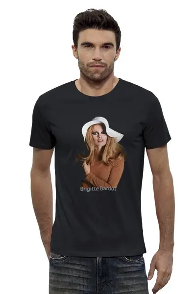 Заказать мужскую футболку в Москве. Футболка базовая Briggite Bardot color от KinoArt - готовые дизайны и нанесение принтов.