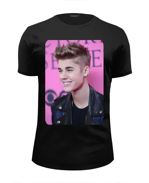 Заказать мужскую футболку в Москве. Футболка базовая Justin Bieber от Vladec11 - готовые дизайны и нанесение принтов.