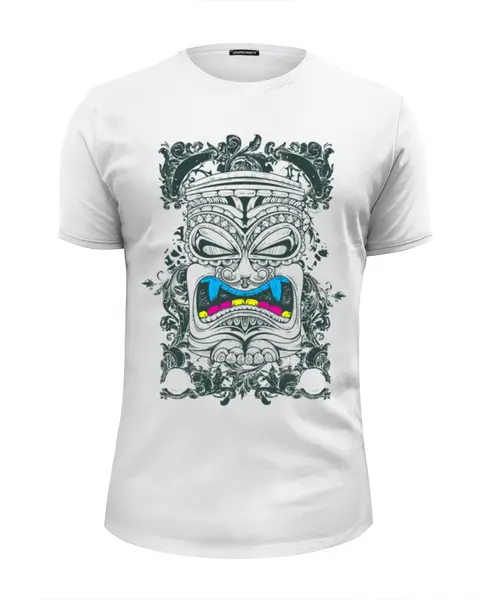 Заказать мужскую футболку в Москве. Футболка базовая Маска индейцев от T-shirt print  - готовые дизайны и нанесение принтов.