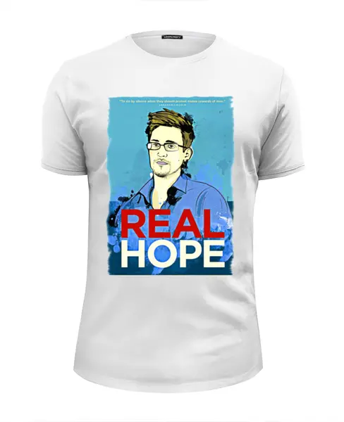 Заказать мужскую футболку в Москве. Футболка базовая Edward Snowden от Leichenwagen - готовые дизайны и нанесение принтов.