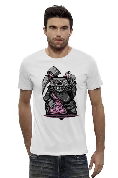 Заказать мужскую футболку в Москве. Футболка базовая Rat Skull от Leichenwagen - готовые дизайны и нанесение принтов.