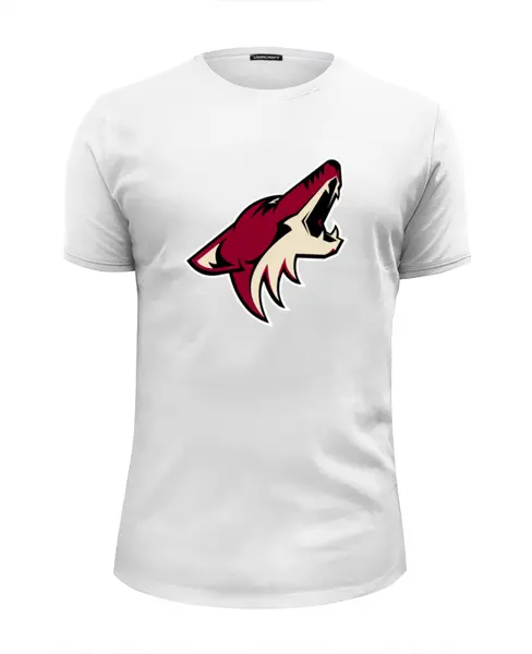 Заказать мужскую футболку в Москве. Футболка базовая Arizona Coyotes от dobryidesign - готовые дизайны и нанесение принтов.