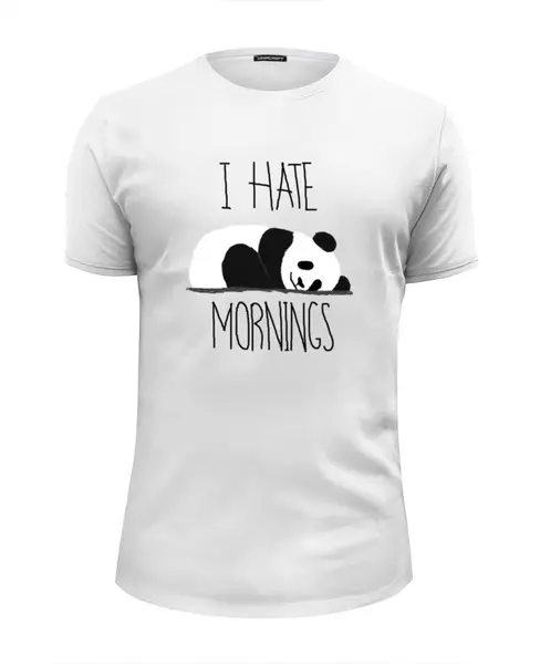 Заказать мужскую футболку в Москве. Футболка базовая Я ненавижу утро от printik - готовые дизайны и нанесение принтов.
