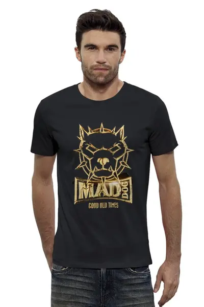 Заказать мужскую футболку в Москве. Футболка базовая Mad dog gold от Серега Шнайдер - готовые дизайны и нанесение принтов.