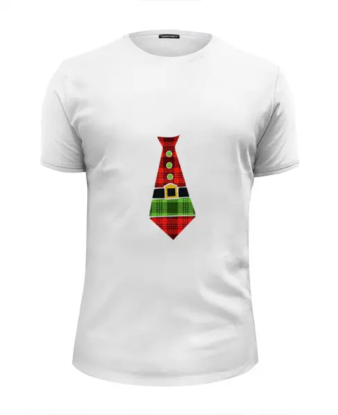 Заказать мужскую футболку в Москве. Футболка базовая Santa tie от Илья Щеблецов - готовые дизайны и нанесение принтов.