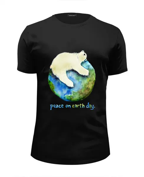 Заказать мужскую футболку в Москве. Футболка базовая День Матери-Земли от printik - готовые дизайны и нанесение принтов.