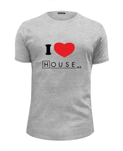 Заказать мужскую футболку в Москве. Футболка базовая i love House от pyzhik - готовые дизайны и нанесение принтов.