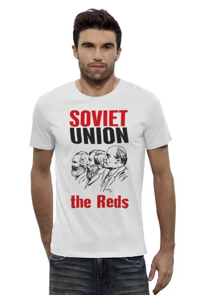 Заказать мужскую футболку в Москве. Футболка базовая Коммунисты от Djimas Leonki - готовые дизайны и нанесение принтов.