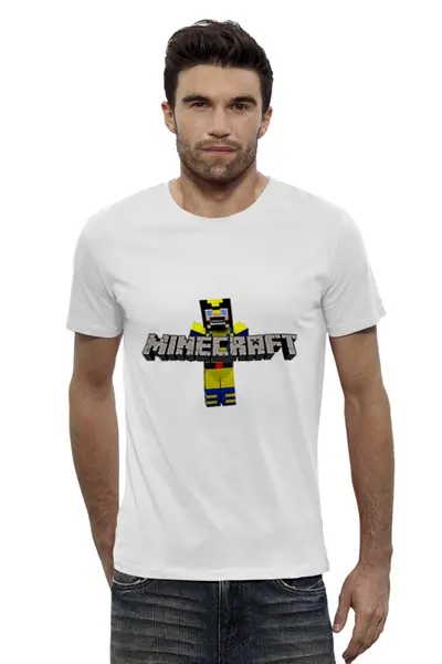 Заказать мужскую футболку в Москве. Футболка базовая Minecraft от торгаш - готовые дизайны и нанесение принтов.