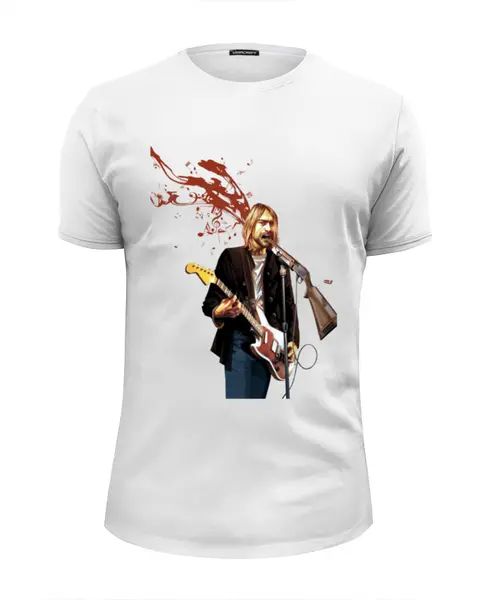 Заказать мужскую футболку в Москве. Футболка базовая Kurt Cobain  от rancid - готовые дизайны и нанесение принтов.