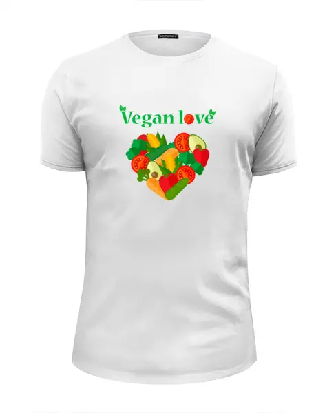 Заказать мужскую футболку в Москве. Футболка базовая Vegan love от Antaya - готовые дизайны и нанесение принтов.