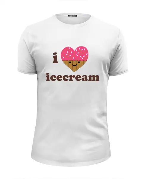 Заказать мужскую футболку в Москве. Футболка базовая i love icecream от cherdantcev - готовые дизайны и нанесение принтов.