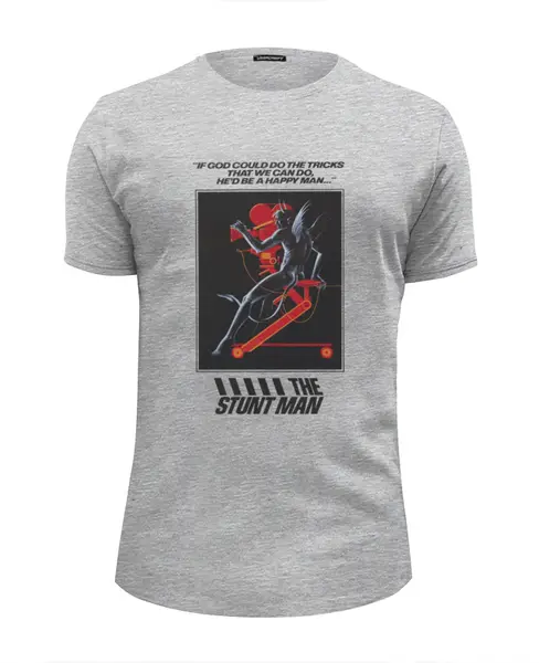 Заказать мужскую футболку в Москве. Футболка базовая Stunt Man от KinoArt - готовые дизайны и нанесение принтов.