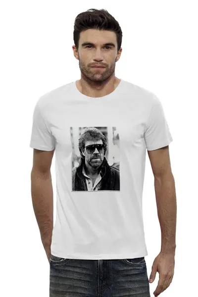 Заказать мужскую футболку в Москве. Футболка базовая Chuck Norris от gareula - готовые дизайны и нанесение принтов.