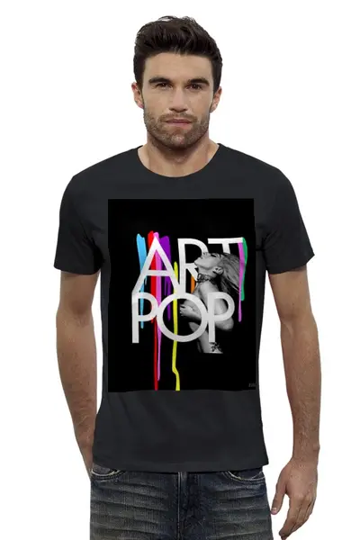 Заказать мужскую футболку в Москве. Футболка базовая ARTPOP Lady Gaga от ladygaga - готовые дизайны и нанесение принтов.