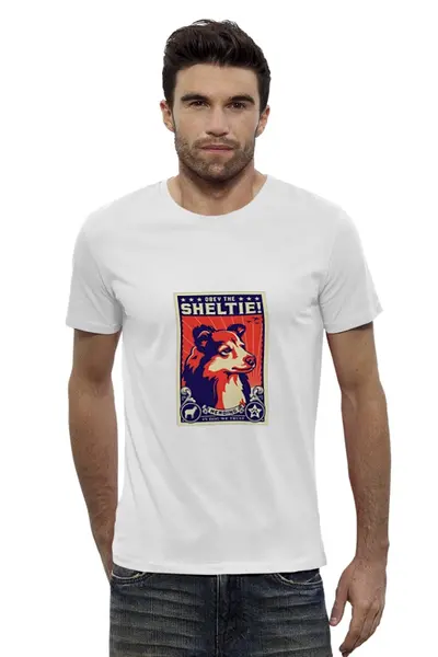 Заказать мужскую футболку в Москве. Футболка базовая Собака: SHETIE от Виктор Гришин - готовые дизайны и нанесение принтов.
