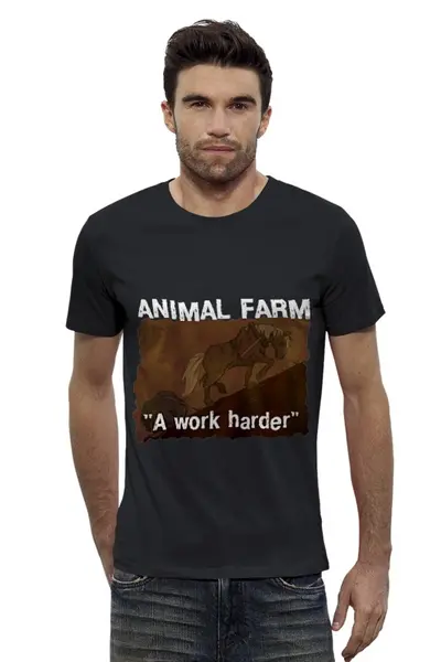 Заказать мужскую футболку в Москве. Футболка базовая animal farm от торгаш - готовые дизайны и нанесение принтов.