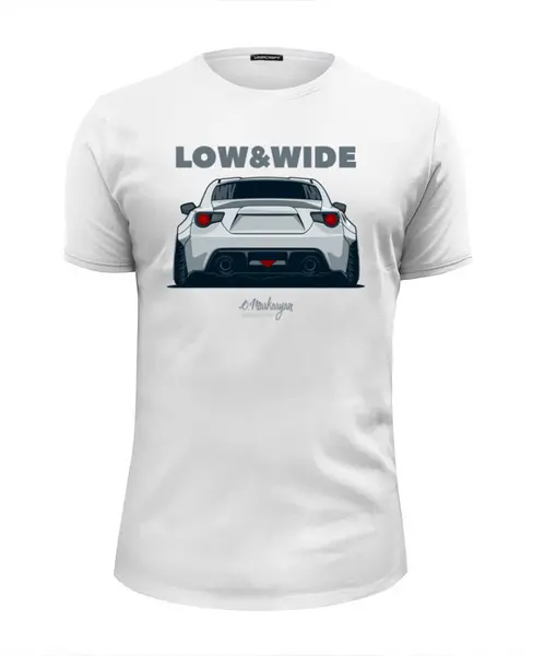 Заказать мужскую футболку в Москве. Футболка базовая Toyota GT86 Low&Wide от Oleg Markaryan - готовые дизайны и нанесение принтов.