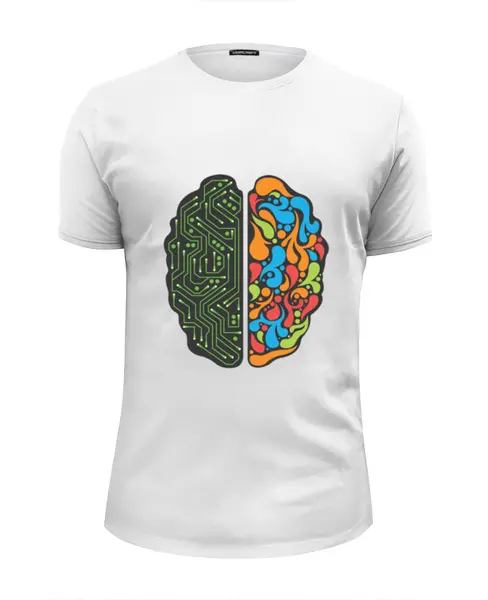 Заказать мужскую футболку в Москве. Футболка базовая Vector IT Microchip Brain  от ksnkch - готовые дизайны и нанесение принтов.