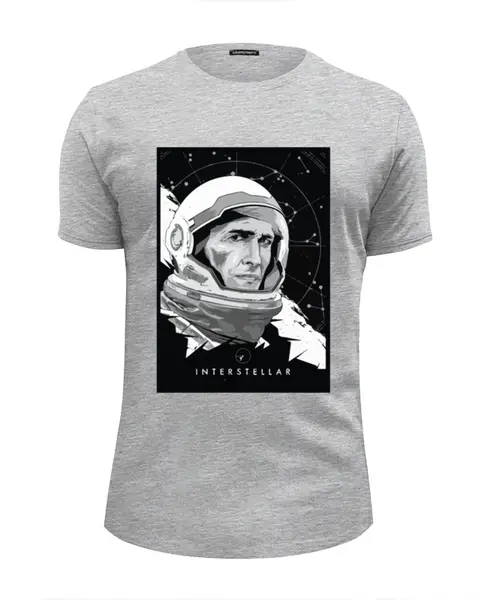 Заказать мужскую футболку в Москве. Футболка базовая Интерстеллар (Interstellar) от trugift - готовые дизайны и нанесение принтов.