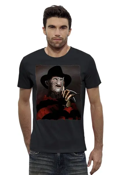 Заказать мужскую футболку в Москве. Футболка базовая Freddy Krueger от Leichenwagen - готовые дизайны и нанесение принтов.