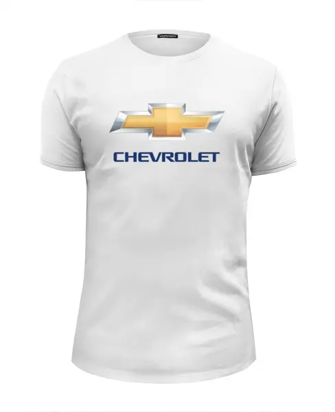 Заказать мужскую футболку в Москве. Футболка базовая CHEVROLET от DESIGNER   - готовые дизайны и нанесение принтов.