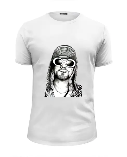 Заказать мужскую футболку в Москве. Футболка базовая Kurt Cobain  от Leichenwagen - готовые дизайны и нанесение принтов.