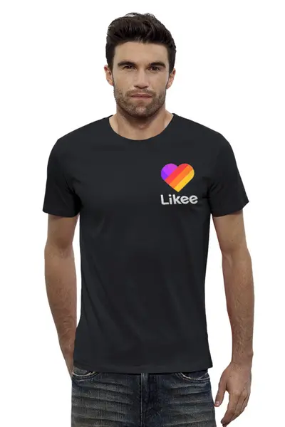Заказать мужскую футболку в Москве. Футболка базовая Likee  от DESIGNER   - готовые дизайны и нанесение принтов.
