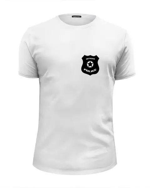 Заказать мужскую футболку в Москве. Футболка базовая Полиция от ZVER  - готовые дизайны и нанесение принтов.