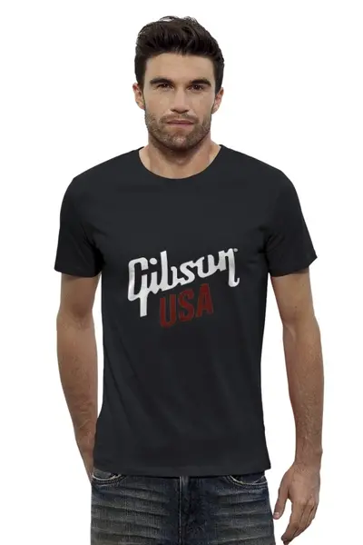 Заказать мужскую футболку в Москве. Футболка базовая Gibson USA от Djimas Leonki - готовые дизайны и нанесение принтов.