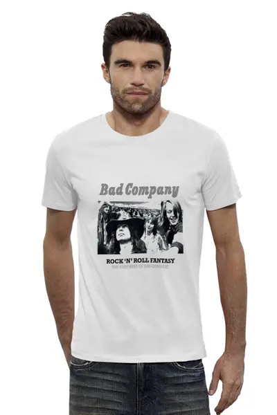 Заказать мужскую футболку в Москве. Футболка базовая группа "Bad Company" от Fedor - готовые дизайны и нанесение принтов.