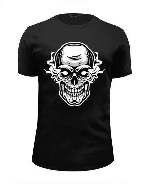 Заказать мужскую футболку в Москве. Футболка базовая Skull Flame от balden - готовые дизайны и нанесение принтов.