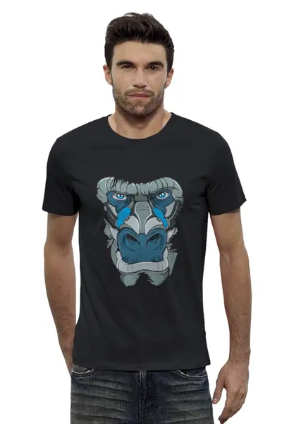 Заказать мужскую футболку в Москве. Футболка базовая Голова гориллы от zosik156 - готовые дизайны и нанесение принтов.