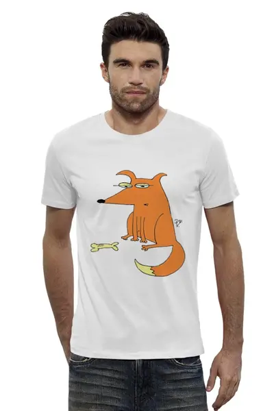 Заказать мужскую футболку в Москве. Футболка базовая Собака от galkagalka - готовые дизайны и нанесение принтов.