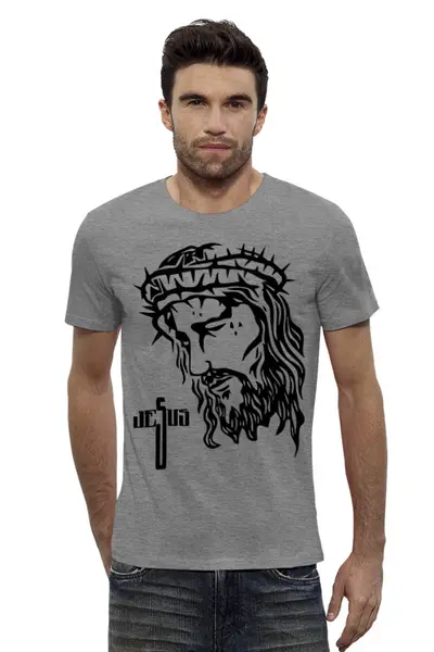 Заказать мужскую футболку в Москве. Футболка базовая Jesus Christ от balden - готовые дизайны и нанесение принтов.