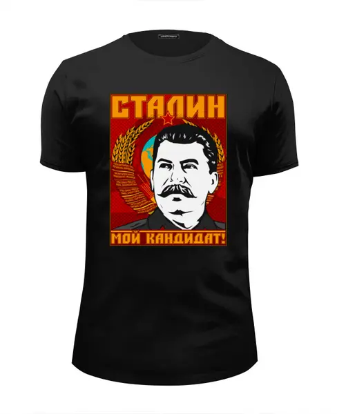 Заказать мужскую футболку в Москве. Футболка базовая Мой кандидат от gopotol - готовые дизайны и нанесение принтов.