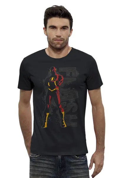 Заказать мужскую футболку в Москве. Футболка базовая Флэш (Flash) от printik - готовые дизайны и нанесение принтов.
