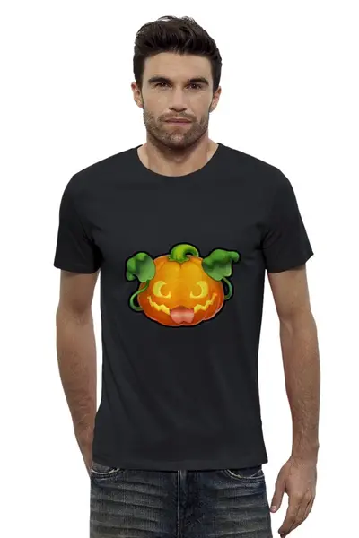 Заказать мужскую футболку в Москве. Футболка базовая pumpkin от rinkusu - готовые дизайны и нанесение принтов.