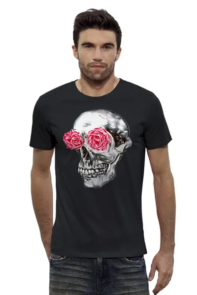 Заказать мужскую футболку в Москве. Футболка базовая Skull Art от Leichenwagen - готовые дизайны и нанесение принтов.
