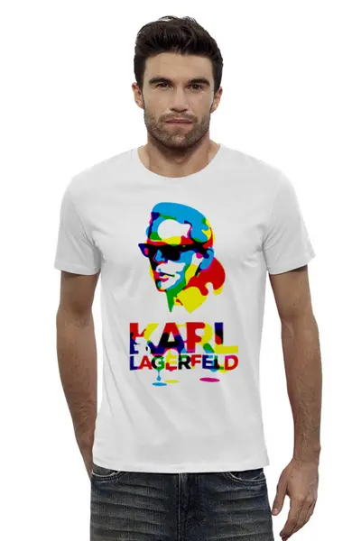 Заказать мужскую футболку в Москве. Футболка базовая Karl Lagerfeld от Leichenwagen - готовые дизайны и нанесение принтов.