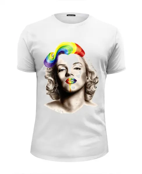 Заказать мужскую футболку в Москве. Футболка базовая Marilyn Monroe от Vinli.shop  - готовые дизайны и нанесение принтов.