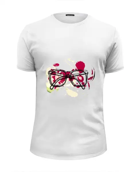 Заказать мужскую футболку в Москве. Футболка базовая Пляжные очки от denis01001 - готовые дизайны и нанесение принтов.