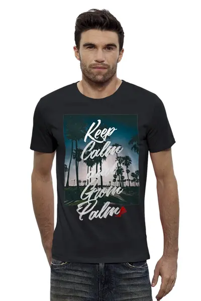 Заказать мужскую футболку в Москве. Футболка базовая Los-Angeles Venice Beach от dmitriy.shasherin@gmail.com - готовые дизайны и нанесение принтов.