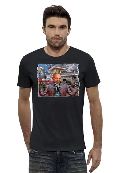 Заказать мужскую футболку в Москве. Футболка базовая Политический Юмор от Leichenwagen - готовые дизайны и нанесение принтов.